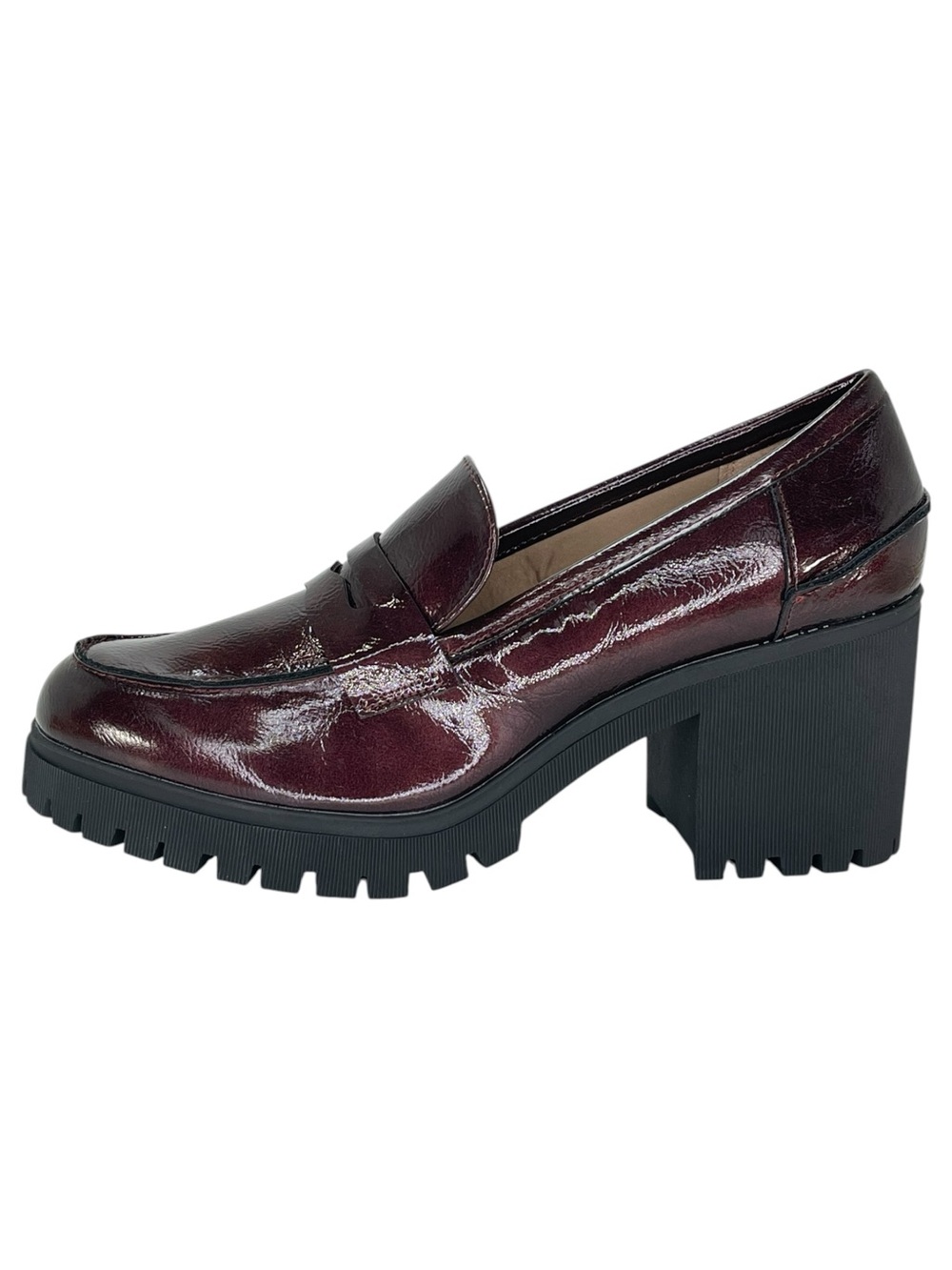 Sun + Stone Presscott Wine Patent Leather Lug Sole Womens Penny Loafers Size 11M - Picture 3 of 10